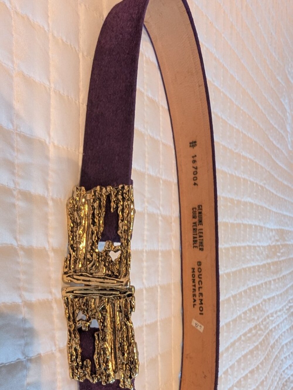 Vintage Suede waist belt by Bouclemoi Montreal